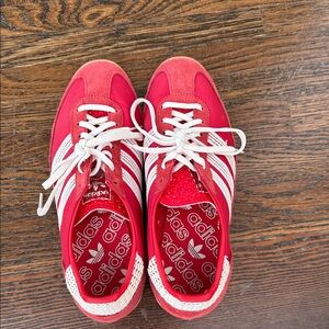 Adidas Red and White Sneakers - perfect condition